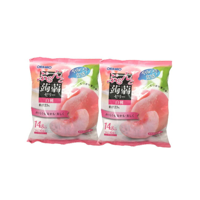 【2点購入でラベンダー】 オリヒロ ぷるんと 蒟蒻ゼリー 白桃 20g×6個入 2個セット [ ORIHIRO こんにゃくゼリー コンニャクゼリー こんにゃく ゼリー 白桃 おやつ ] 【 送料無料 】※沖縄・北海道除く