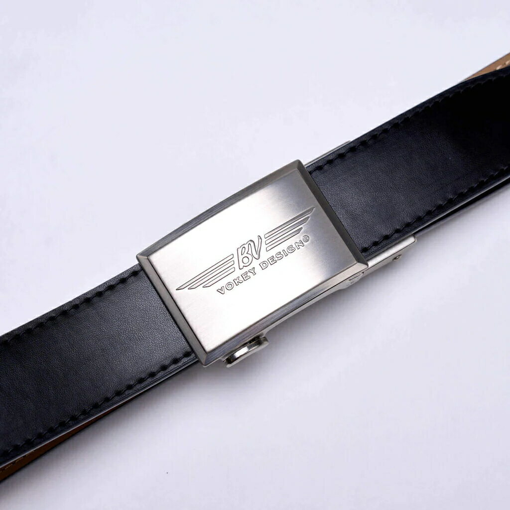 【即納】【あす楽対応】ボーケイ レザー ストラップベルト ブラック VOKEY BV WINGS BEVELED MATTE NICKEL BELT WITH BLACK LEATHER STRAP 40315