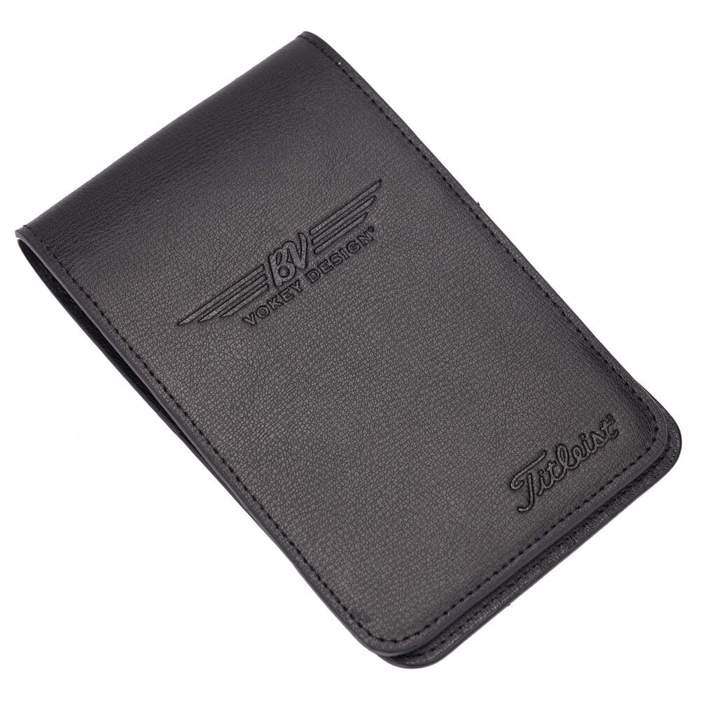 ボーケイ　レザーヤーデージ＆スコアカードホルダー ブラック　VOKEY 2021 BV WINGS DEBOSSED LEATHER YARDAGE BOOK & SCORECARD HOLDER BLACK 40325