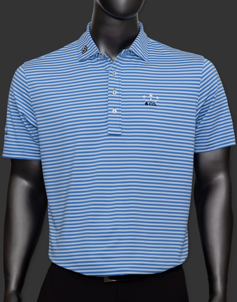 スコッティキャメロン ポロシャツ クラウン＆CO ハートパフォーマンス ジャージ マリーナブルー S　SCOTTY CAMERON 2023 POLO SHIRT CROWN & CO. HART PERFORMANCE JERSEY MARINA BLUE SMALL 104917