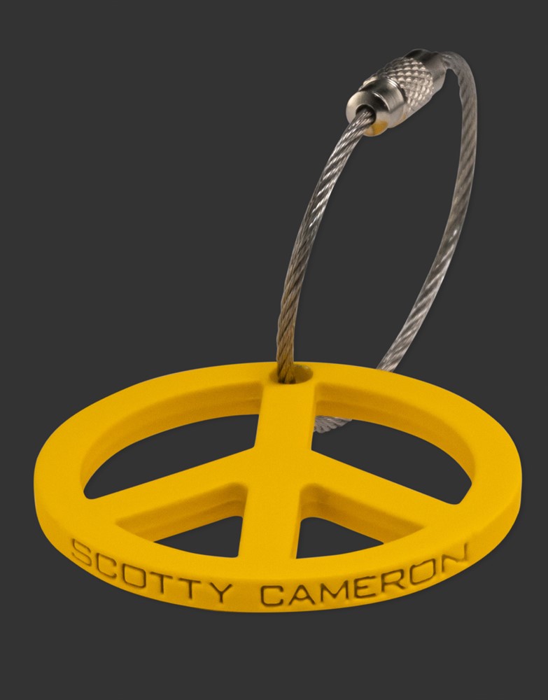 【即納】【あす楽対応】スコッティキャメロン ピースサイン キーホルダー イエロー SCOTTY CAMERON 2024 PEACE SIGN SOFT TOUCH RUBBERIZED METAL KEY FOB YELLOW 104814
