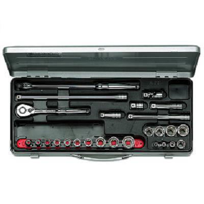 【KTC工具】 3/8 9.5sq 6角 スタンダードソケット・レンチ セット (28点：5.5〜22mm） / TB318のサムネイル