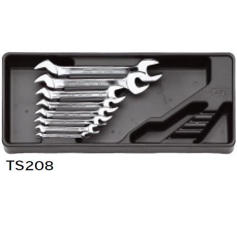 【KTC工具】 スパナセット （ミリ 8本組： 5.5×7〜22×24） / TS208