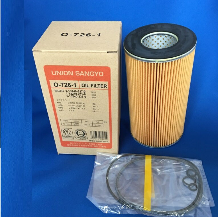 Rakuten - オイルエレメント （オイルフィルター） いすゞ ユニオン産業 O-726-1