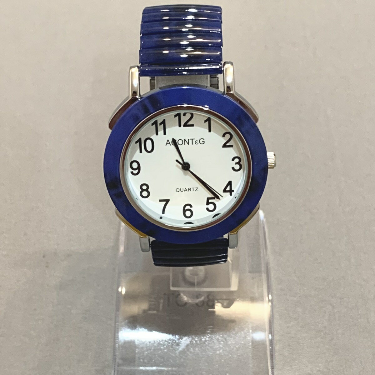 レディース腕時計 ファッションウオッチ ブレスレットウォッチ 日本製 ムーブメント (ブルー) ジャバラ