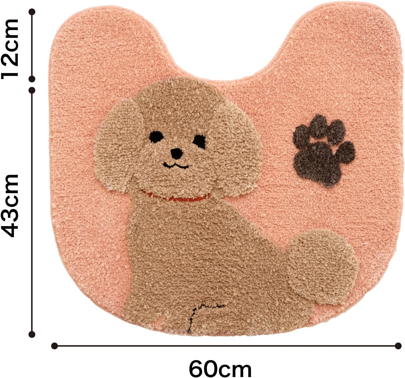 トイレマット かわいい プードル ワンちゃん わんこ 犬 単品 ライトブラウン オカ 滑り止め ファンディット アニマル 動物 ねこ ネコ 猫 豆しば 柴犬 プードル プレゼント