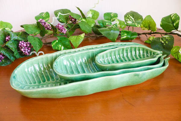 乐天商城 - タバナン焼き リーフディッシュ S アジアン バリ 食器