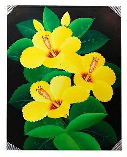 乐天商城 - 送料無料 バリ島直輸入 ウブド バリ絵画 大 （G） フラワー アクリル画 アジアン バリ 雑貨