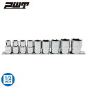 PWT 1/2インチ 12.7mm ソケットセット スタンダードソケット 6角ソケット 六角ソケットセット 9個組 ISS12SET 6PT ソケットレンチ 六...