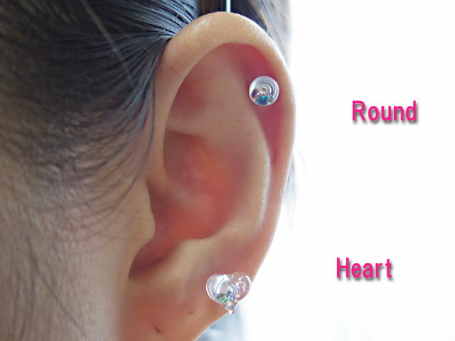 ボディピアス☆ラウンドガラス8G：3ミリサイズ