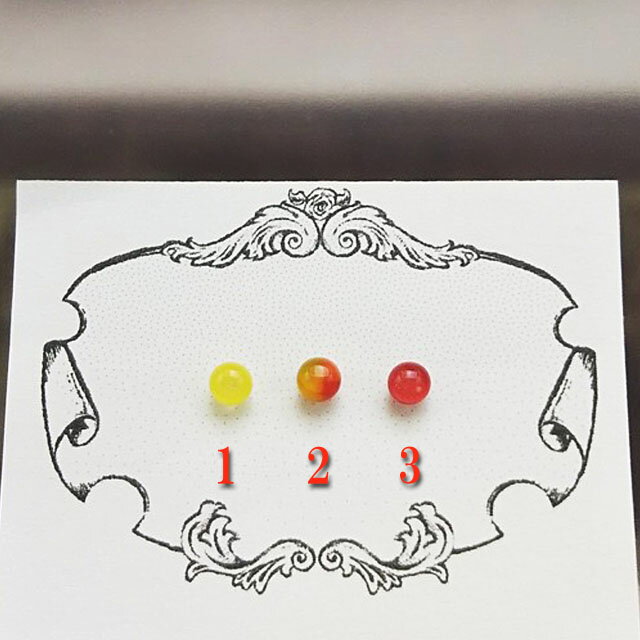 ビタミンカラー・アレルギーフリーガラスピアス手作り！☆16G18G　【アレルギーフリーピアス】【アレルギー対応】片耳