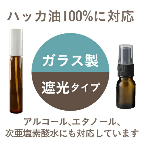 空スプレーボトル 20mL ガラス製 遮光 ハッカ油 はっか油 アルコール エタノール ...