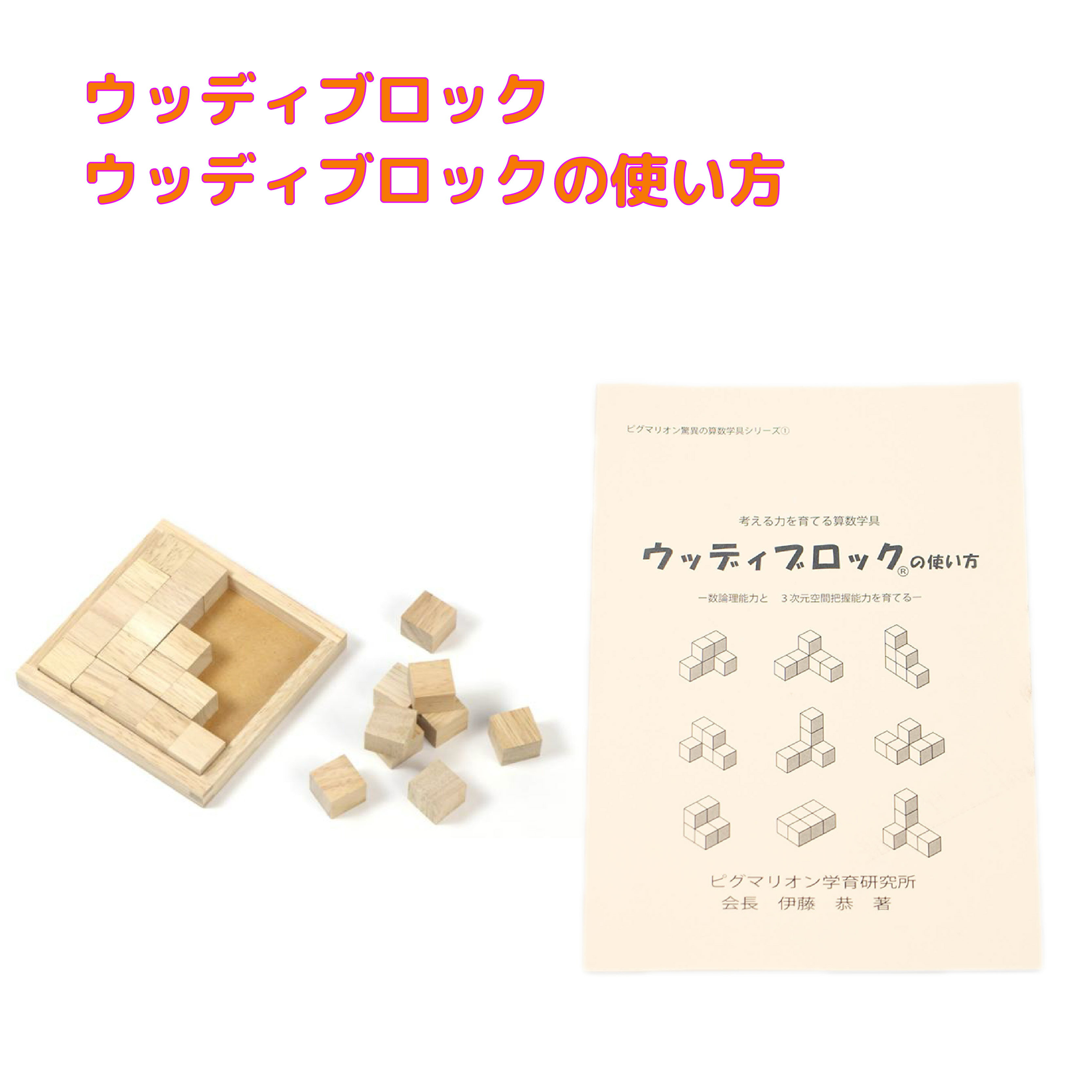 【ウッディブロック+ウッディブロックの使い方】 木製パズル 知育玩具 おもちゃ 知育パズル 幼児 幼児教育 数能力 能力育成 指先能力 ブロック