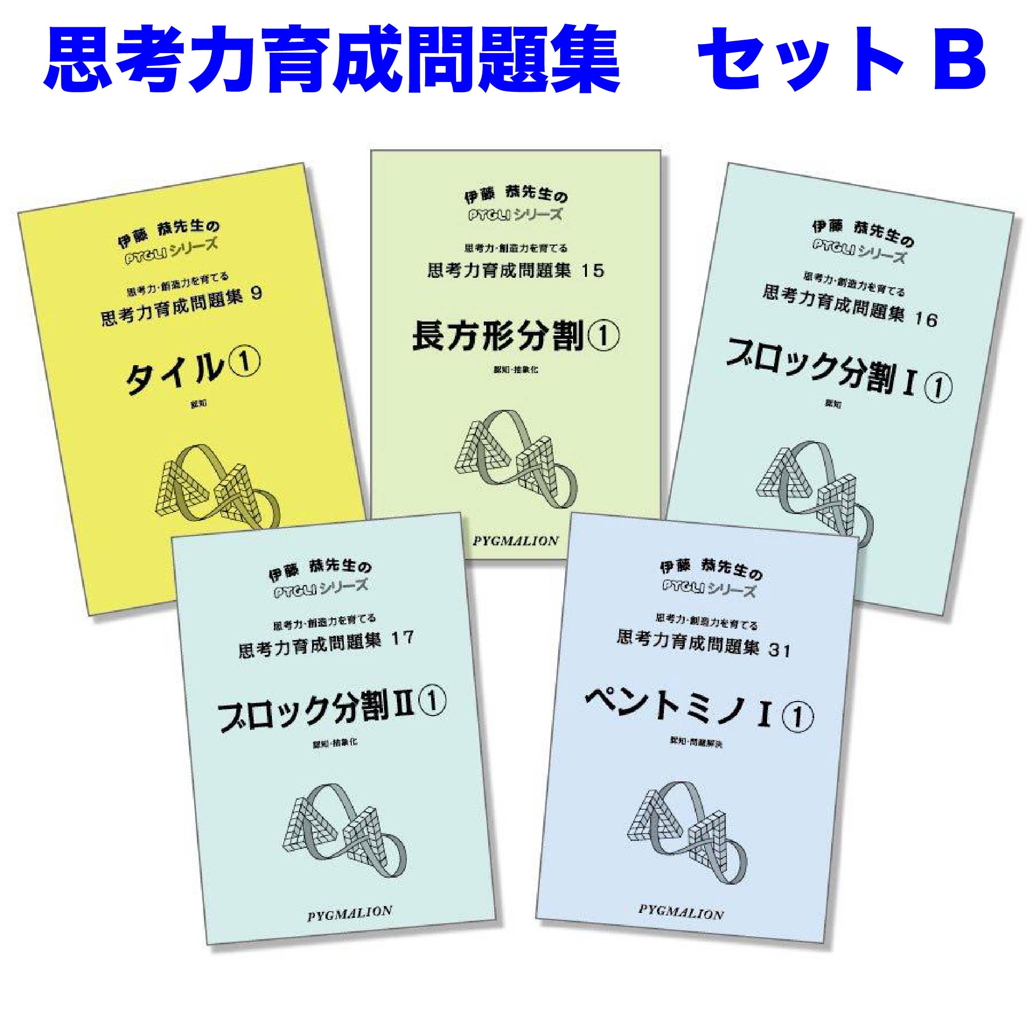 【6歳児~】思考力パズル／思考力育成問題集セットB 思考力 創造力 能力育成 問題集 知育玩具 おもちゃ 幼児 幼児教育 能力育成 教材 教具 幼児教材 ピグマリオン 年少 年中 年長 小学生教材のサムネイル