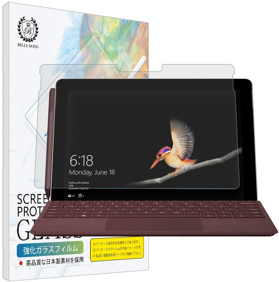 Surface Go (2018) / Surface Go 2 (2020) アンチグレア フィルム ガラスフィルム 【貼付け失敗でも交換可能】 硬度9H 反射防止 指紋防止 気泡防止 強化ガラス 液晶保護フィルム 【BELLEMOND(ベルモンド)】Surface Go GAG A136 ゆうパケット