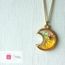 【期間限定10%OFF】 クリスタルムーン ネックレス 三日月 月 レジン イエロー 黄色 星 メルヘン ポイント消化