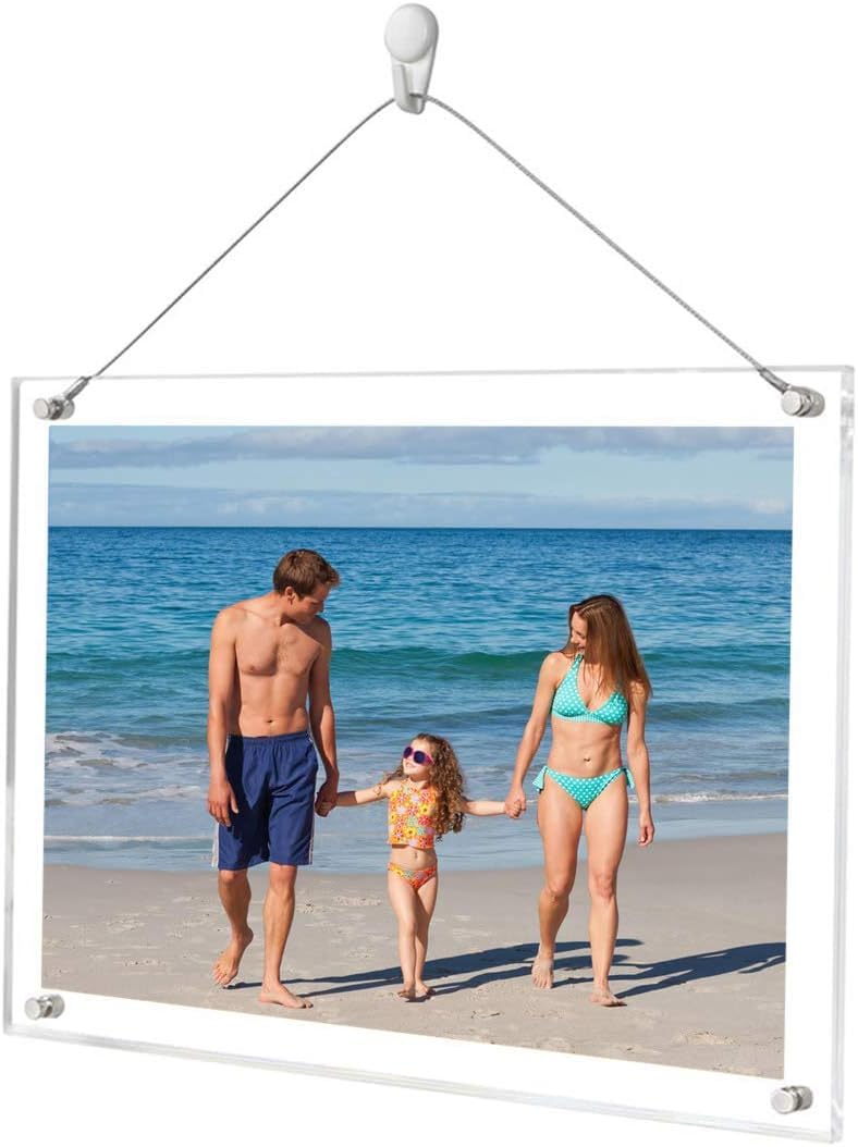 \スーパーセール 10%OFF/【2個セット】【 内径サイズ21*29.7cm(12in)・A4・透明】アクリル 壁掛け フォトフレーム ポストカード/写真/賞...