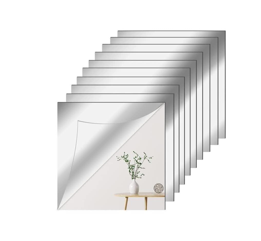 【10枚セット】貼る鏡 全身 割れない鏡ミラー アクリル 飛散防止 DIY鏡壁に貼る鏡 全身鏡 姿見鏡 壁掛け ミラー 壁掛け 浴室 取付簡単 自由組み立て 省スペース 15*15cm 15*20cm 20*20cm 20*25cm 25*25cm 30*30cm プレゼント ギフト 贈り物 送料無料