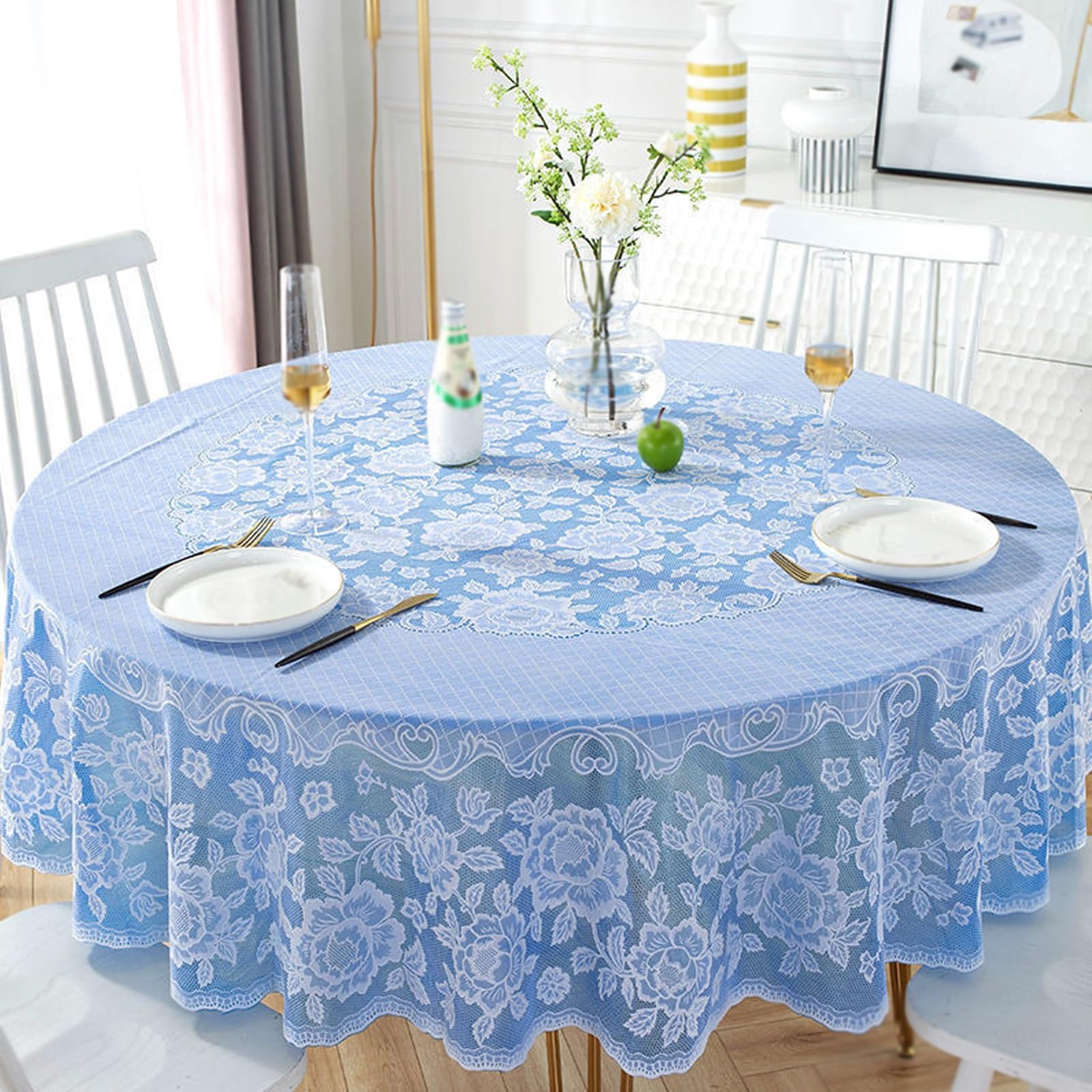 円形 テーブルクロス 丸 防水 やけど防止 滑り止め 洗濯不要 ヨーロピアンスタイル ダイニングテーブル..