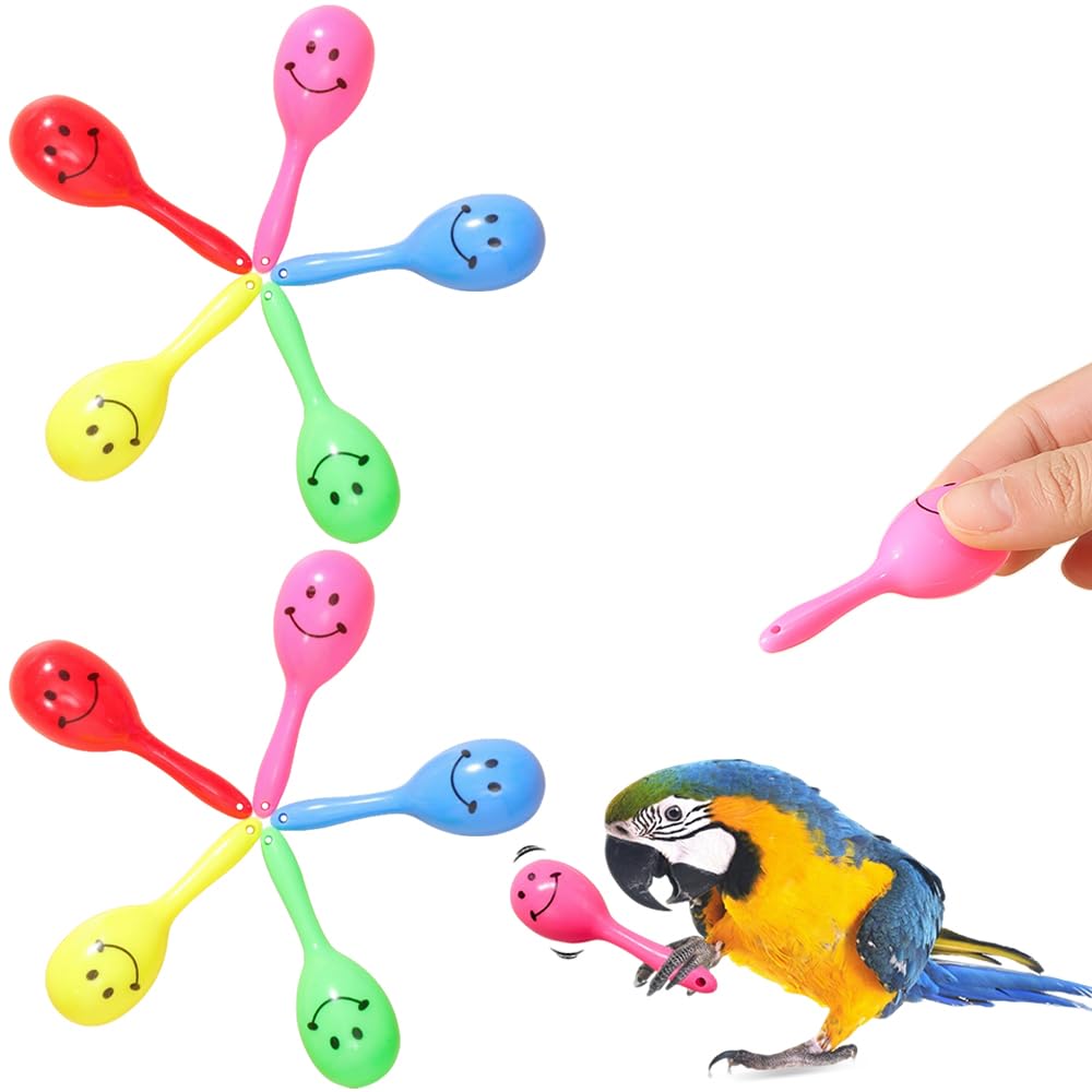 【10個セット】鳥おもちゃ マラカス セキセイインコ アソート インコ用マラカス 小鳥 バードテント ネオンマラカス 鳥用品 バードトイ
