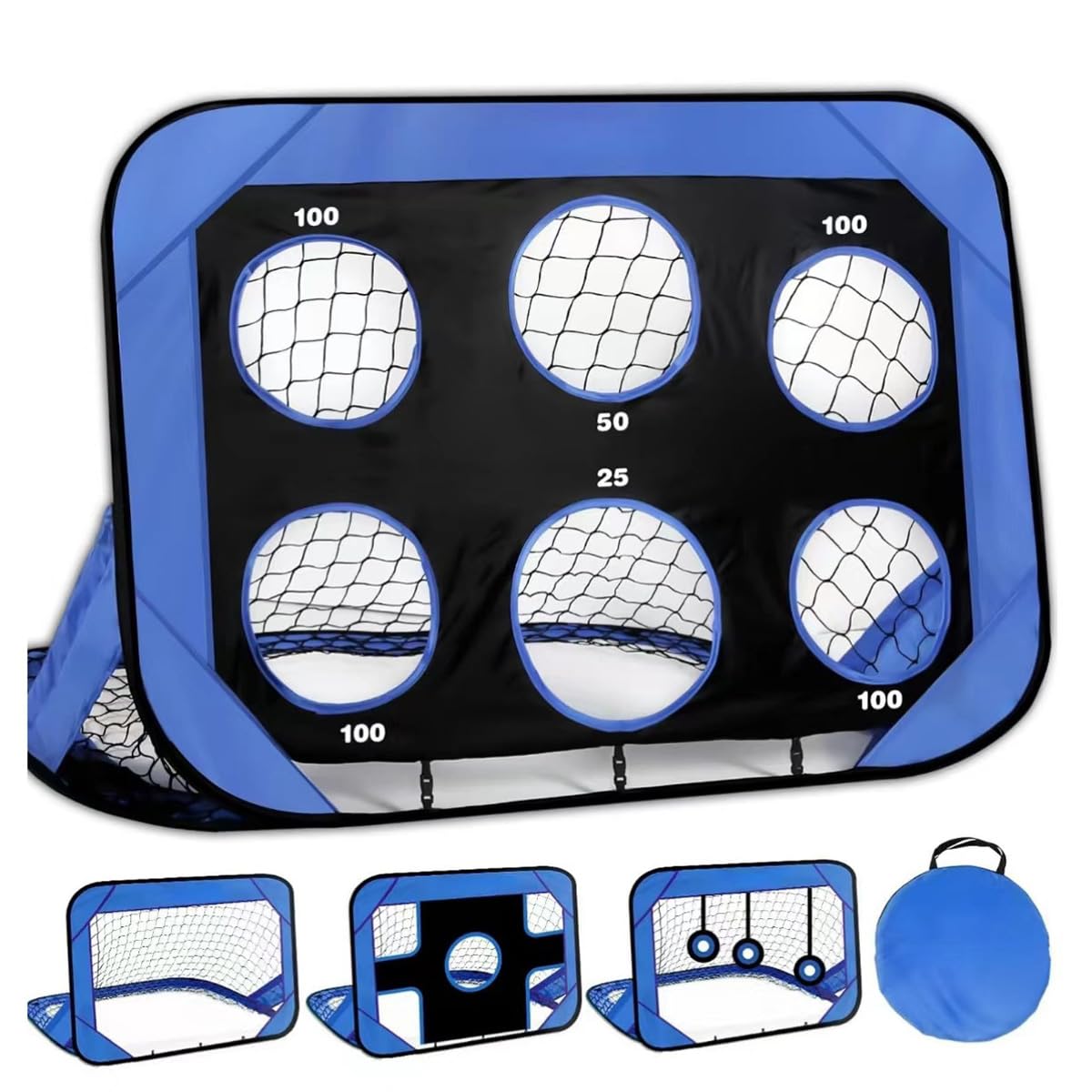 サッカーゴール 折りたたみ式 ミニサッカーゴール 子供用 サッカーネット サッカートレーニングゴール 4-in-1 ポータブル 持ち運びが簡単 取り外し可能 裏庭 公園 遊び場 室内 屋外兼用 幼児用 練習用 チーム ゲーム 小道具 収納バッグ付き