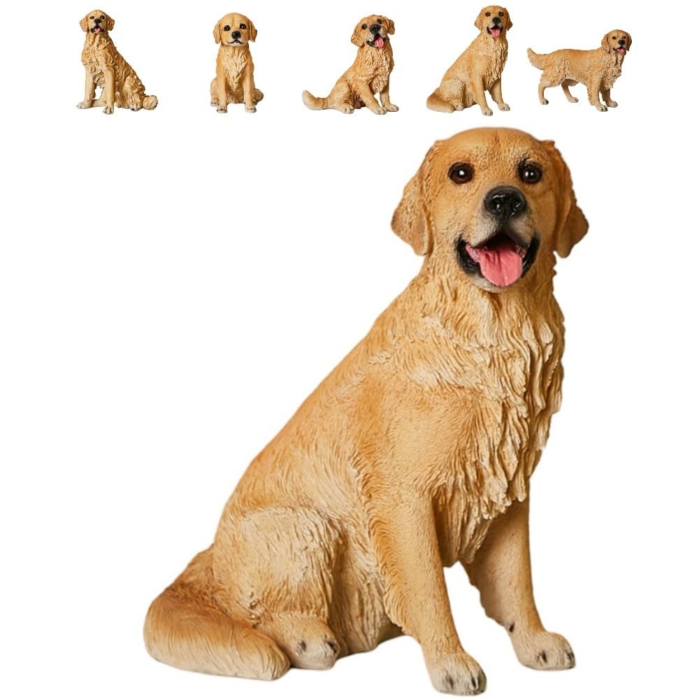 Rakuten - 人工装飾品置き物 犬像 ワンちゃん 田園風 インテリア 置物 樹脂製 装飾品 かわいい動物 オブジェ 彫刻 ホーム オフィス ホール ホテル 喫茶店 お店 レストラン 玄関先 庭 プレゼント マスコット (1802)