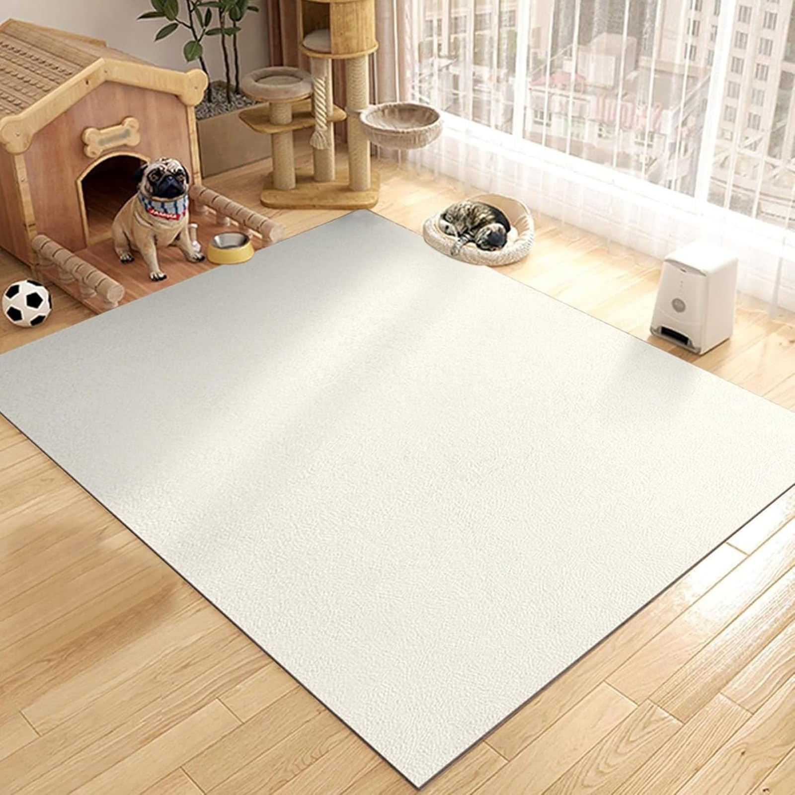 Rakuten - 防水マット 犬 拭ける 滑り止め 大きい ワイド 厚手 大判 ペットマット 騒音対策 汚れ防止 60x90 100x140 120x160 160x200cm 厚み約4mm 下敷き 漏れ防止 中型 大型 犬・猫 用品 撥水 保護 床に吸着 ズレない 犬を守る カーペット 消の臭 プレゼント ギフト 贈り物 送料無料