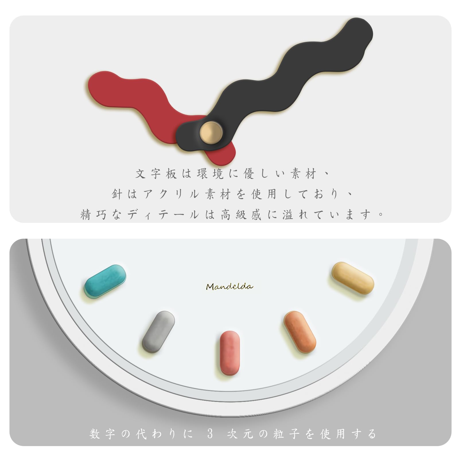壁掛け時計 デジタル おしゃれ アナログ 掛け時計 スタンド 連続秒針 静音 北欧 時計 壁掛け ホワイトダイヤル 3D大数字 見やすい クロック 自宅 寝室 インテリア 部屋飾り 直径33CM 掛け時計 [2]