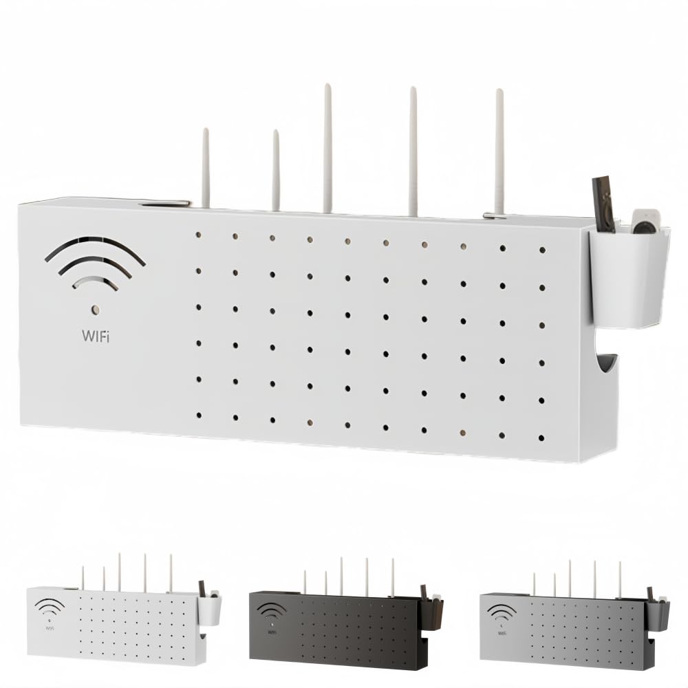 ルーター 壁掛けWiFiルーター 大容量ハイダーコード管理 ワイヤレスルーター 電源タップ電源 ルーター 目隠し 壁掛け 収納 インテリア ボックス