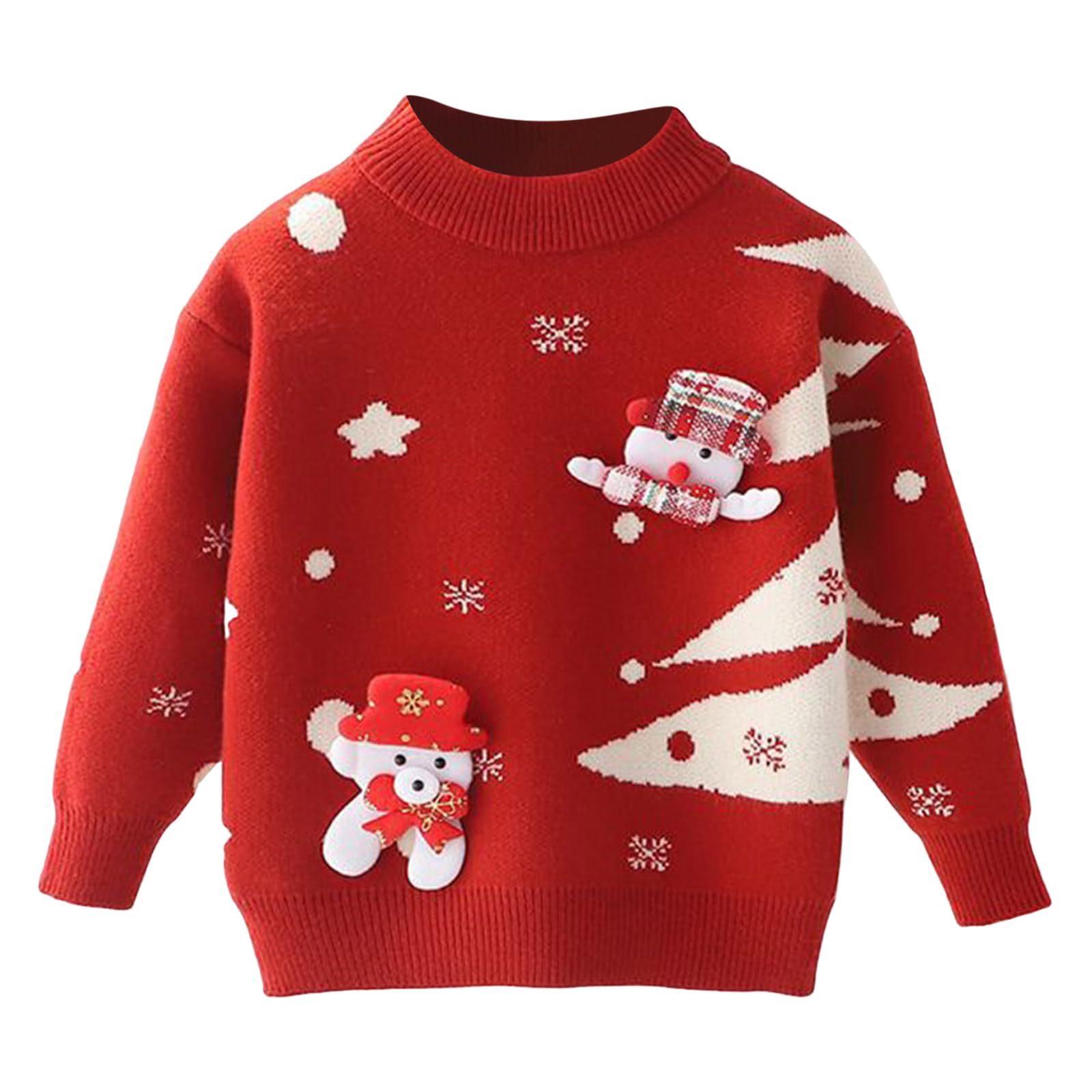 Rakuten - ベビー セーター 80 秋冬 クリスマス 衣装 キッズ 男の子 女の子 かわいい 丸い襟 セーター 熊の柄 ニット トップス 長袖 暖かい 韓国 プルオーバー 防寒 おしゃれ カジュアル 子供服 クリスマスプレゼント 通園 通学