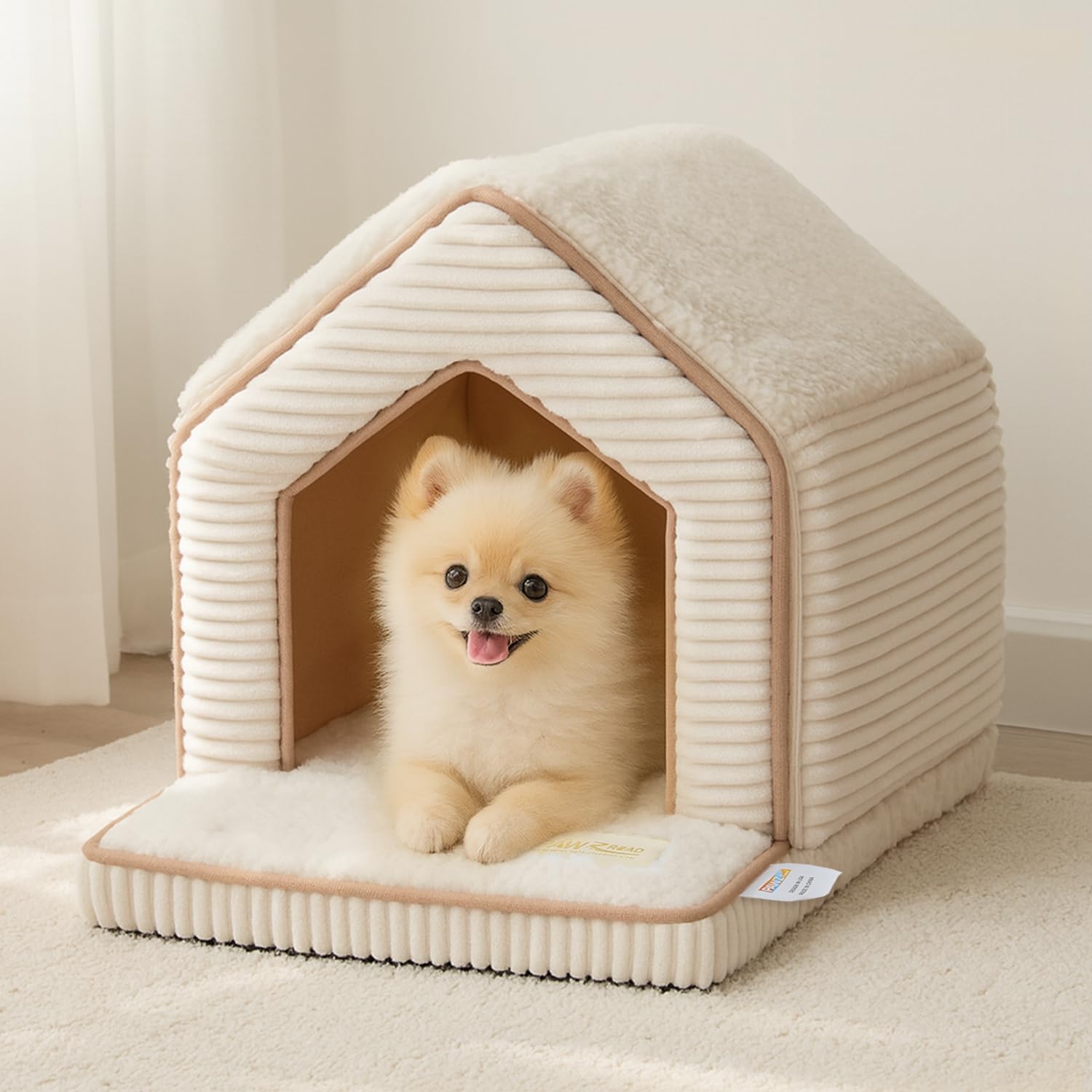 Rakuten - 犬ベッド 犬ハウス ペットベッド 猫 ハウス ドーム 屋根付き ペットハウス キャットハウス 犬クッション 猫ベッド オオガタネコヨウ 小型犬 うさぎ 小動物 寒さ対策 洗える 折りたたみ可能 コンパクト 室内用 小屋 隠れ家 低い 人気 かわいい おしゃれ