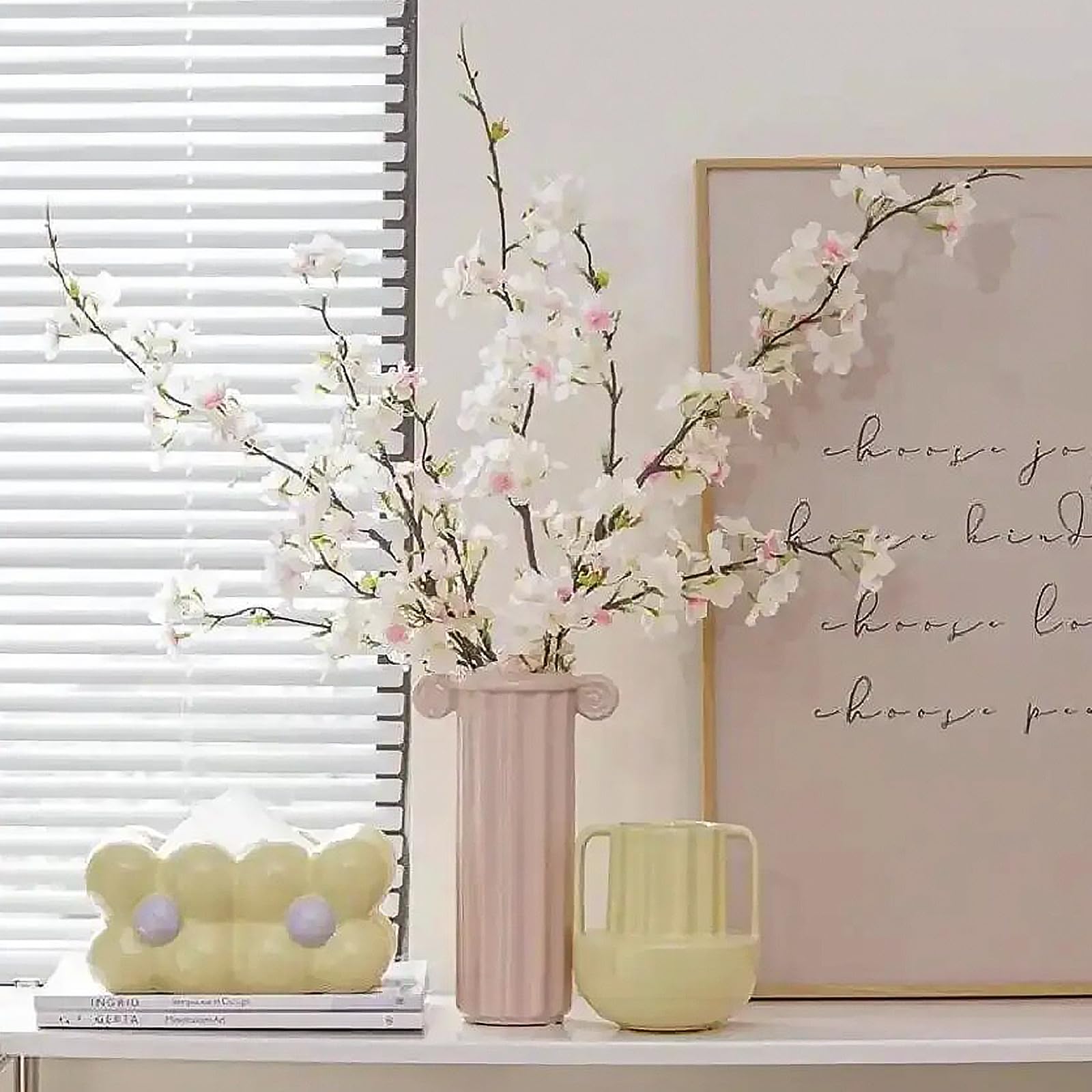 【6個セット】造花 桜の花 桜の枝 人工桜 さくら シルク 枯れない フェイク フラワー 花瓶 ホーム ウェディング オフィス デコレーション ピンク 飾り 贈り物