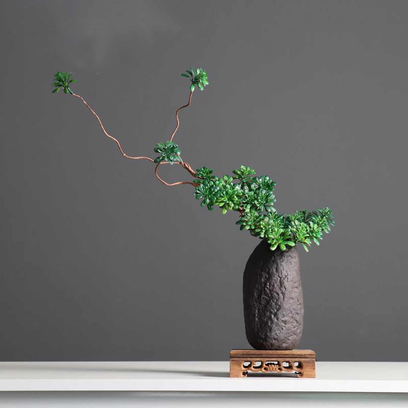 フェイクグリーン 卓上 陶器鉢 人工観葉植物 鉢植え フェイク植物 枯れない 自然な姿 フェイクグリーン インテリア オフィス 書斎 店舗装飾 カラー11 ディスプレイ用 自由なアレンジ 人工盆栽植物 F 陶器鉢 母の日 父の日 プレゼント