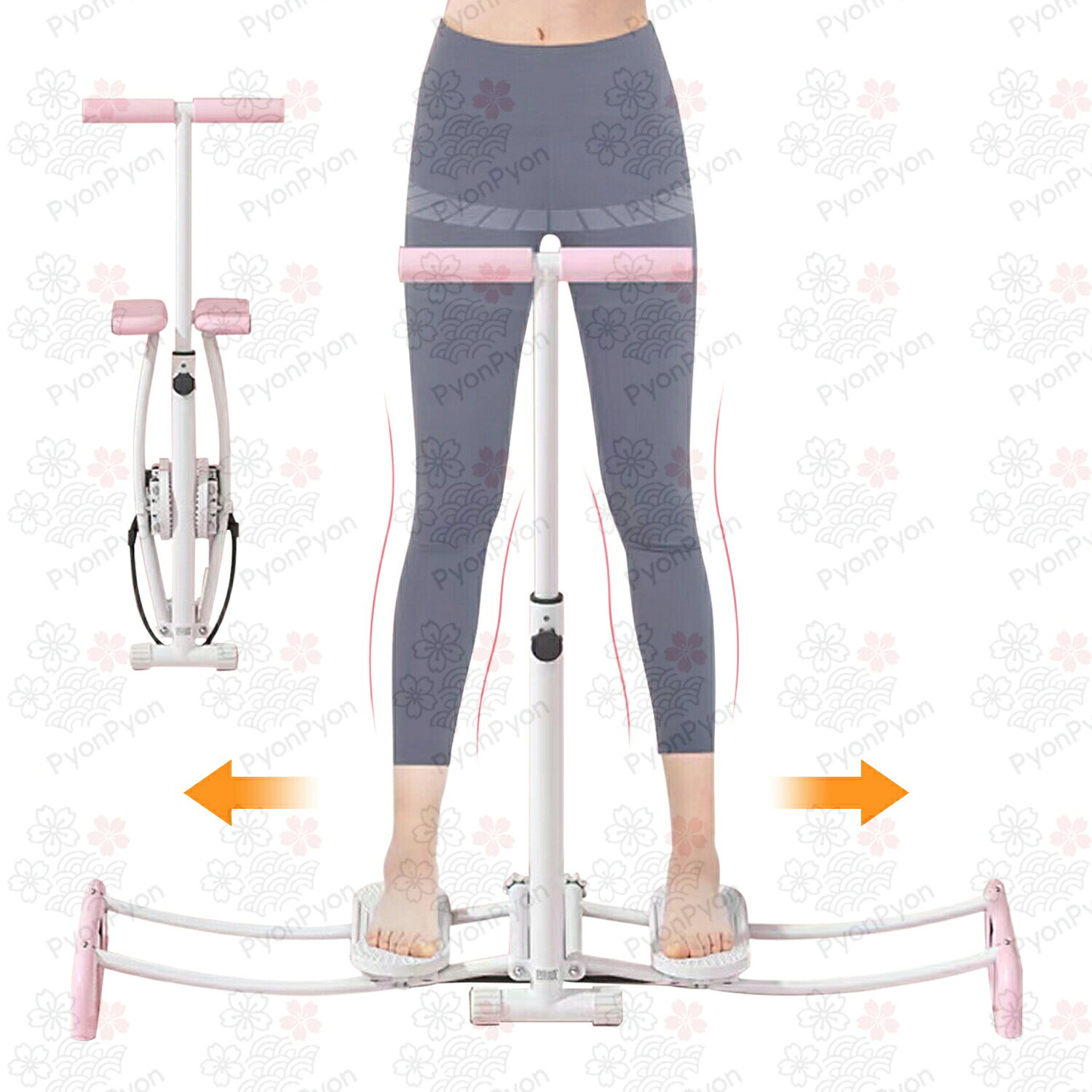 ぴょんぴょんショップのレッグスライダー レッグトレーニング ダイエット器具 骨盤底筋トレーニング 有酸素運動 室内用 折りたたみ式 太もも痩せ 内転筋トレーニング 足やせ 脚やせ 美尻 開脚運動 レッグマシーン フィットネス ピンク プレゼント ギフト 送料無料 贈り物｜アングル3