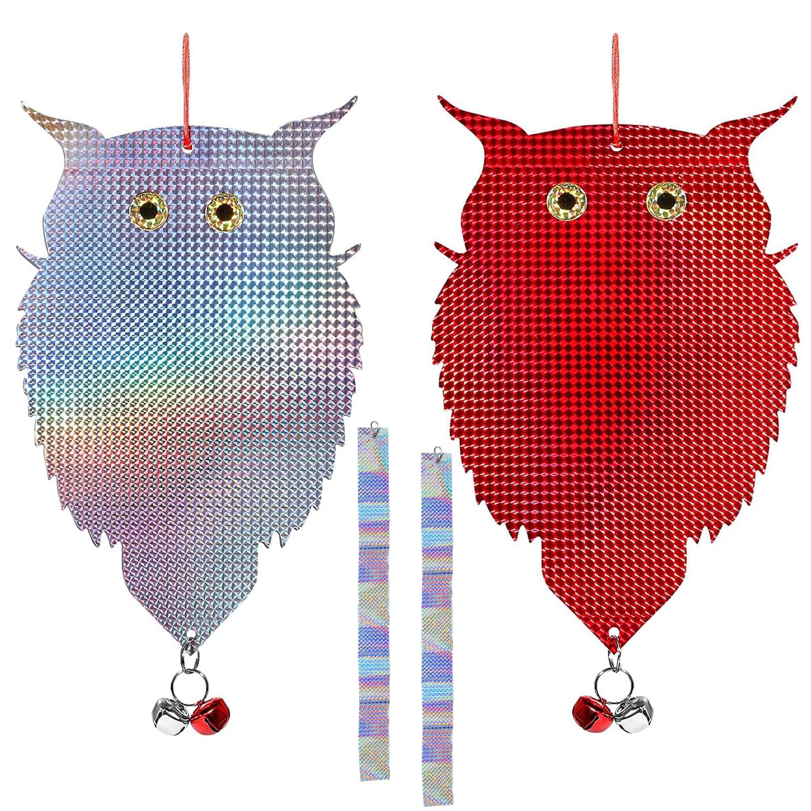 Rakuten - 鳩よけ 鳥よけ フクロウ 鳩よけグッズ 鳥の天敵フクロウ型 キラキラする 太陽光駆鳥反射板&キラキラ撃退テープ&鈴 鳥よけグッズ 鳥避けグッズ 吊り下げ式 簡単設置 防水 耐久性 カラスよけ ツバメよけ ハト対策 フン害防止