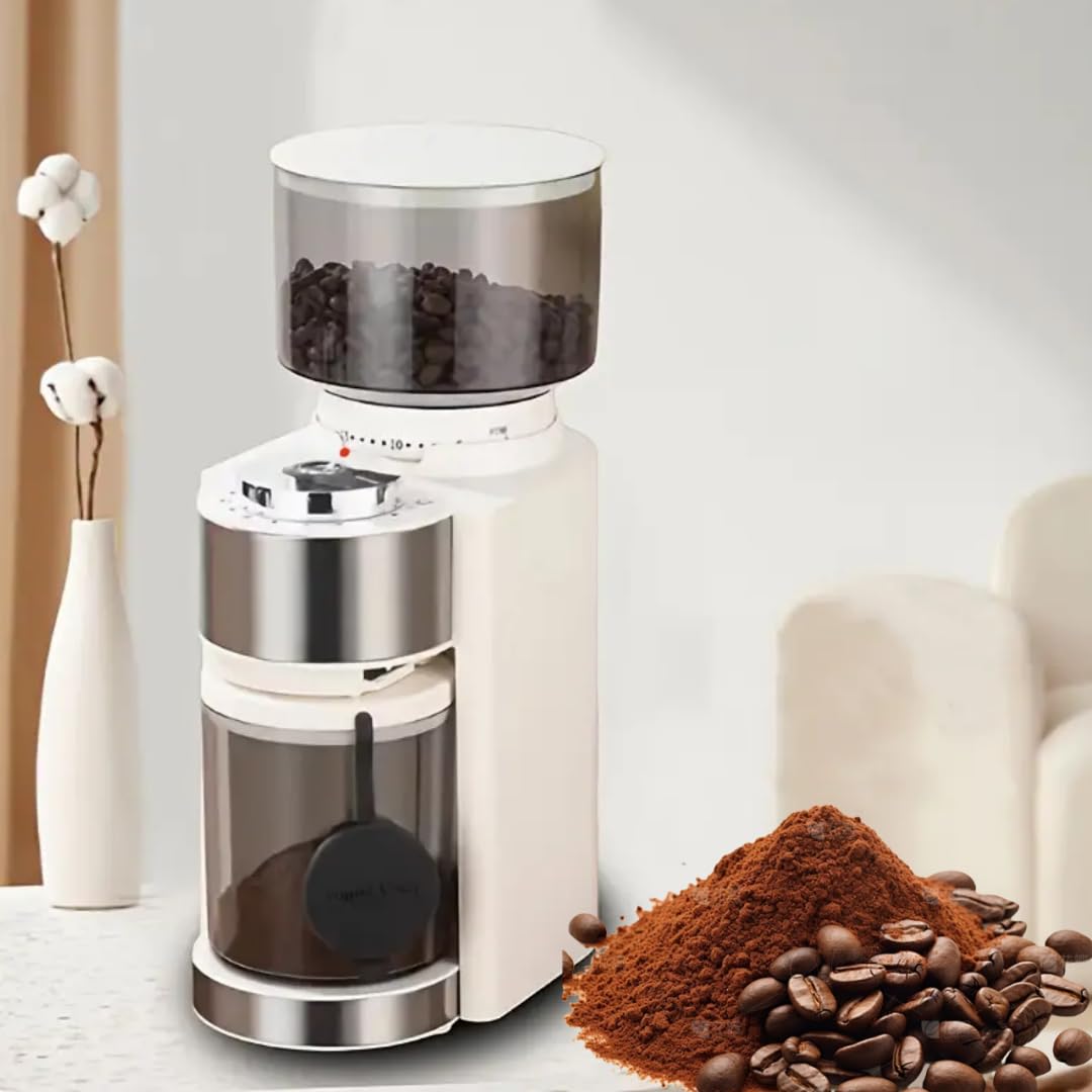 Rakuten - コーヒーミル 電動 コーヒーグラインダー 粒度25段調整 コーヒー豆 250g大容量100Wハイパワー 静電気飛散防止 豆挽き 粉末 USB-TYPE C110V/60Hz日本適用 家庭用 業務用 掃除ブラシ付 お手入れ簡単 (ブラック)