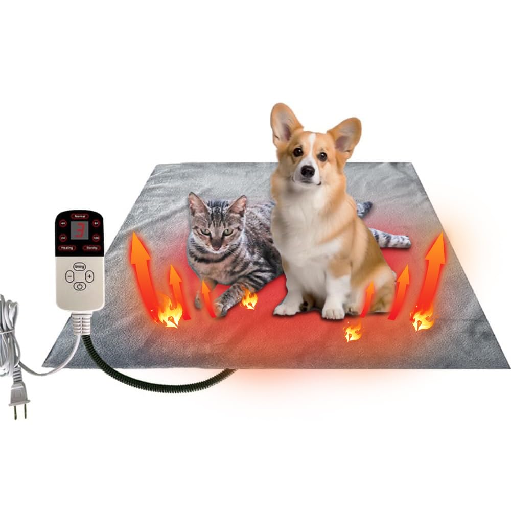 ペット用ホットカーペット 45*45cm 犬用ヒーター 猫用ヒーター 9段階温度調節 過熱...