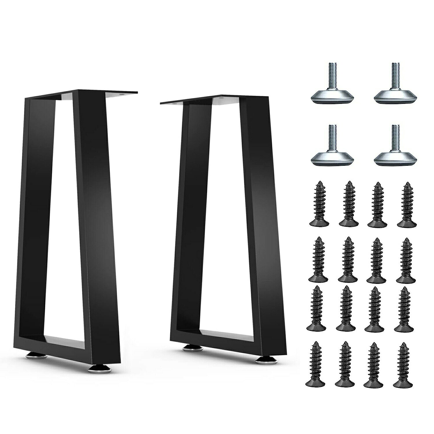 Rakuten - 【2年保証】テーブル 脚 パーツ DIY テーブル脚 2本セット高さ40cm、60cm アイアン脚 黒 ブラック 鉄脚 スチール脚 取り替え脚自作 リメイク かんたん ダイニングテーブル デスク ワークデスク テーブル用 アジャスター付き