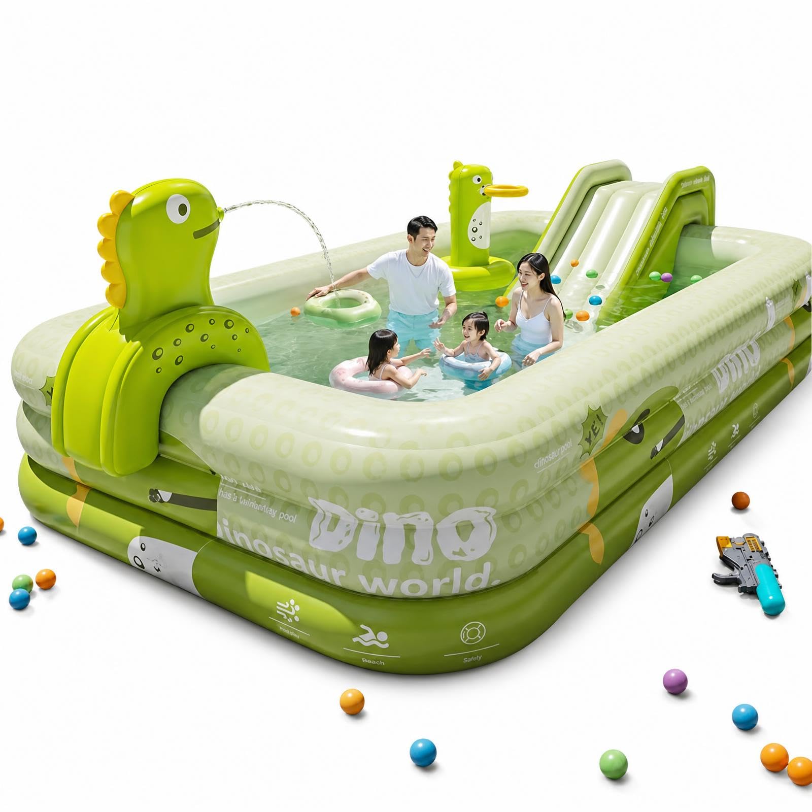 商品情報 【商品名】プール 【商品番号】py-4333 【商品詳細】 【真夏も快適！UPF50の強力日焼け止めシェード】 厳しい紫外線から肌を守る、UVカット率99％超の大型サンシェード標準装備。直射日光をしっかり遮るだけでなく、プール内の水温上昇も抑えるので、炎天下でも気持ちよく遊べます。シェードは工具不要で着脱可能、日陰が不要な日は外してオープンエアなスタイルに。天気に合わせて自由にアレンジできます。 【高密度PVC製 子どもが激しく動いても安心】 耐久性にこだわり、耐摩耗耐引き裂き性に優れた高品質PVCを採用。ジャンプやダイブの衝撃にも強く、穴あき空気漏れ水漏れを徹底ガード。さらに、有害なフタル酸エステル類を一切含まない安全素材なので、お子様が口に触れても安心してご使用いただけます。 【収納時わずか16cm！クローゼットトランクにスッキリ】 遊び終わったら、空気を抜いてくるくる丸めるだけ。厚さ約16cmの薄型になるので、家中の隙間収納はもちろん、車のトランクにも余裕で積載可能。自宅の庭はもちろん、公園やキャンプ、海水浴場へも手軽に持ち運べるので、夏のレジャーシーズンに大活躍間違いなしです。 【1台4役！プール＋滑り台＋バスケ＋水鉄砲】 飽き性のお子様も夢中になる、水遊びの“テーマパーク”。滑り台から勢いよく水しぶきを上げて着水、バスケットゴールにシュートを決めて得点競争、水鉄砲で家族対抗バトル――遊び方は無限大。最大3.0mの大型サイズで、お子様はもちろん、大人も一緒に飛び込める贅沢な夏の思い出づくりにぴったりです。 【キーワード】誕生日 父の日ギフト 父の日 プレゼント 母の日ギフト 母の日 プレゼント 実用的 母の日ギフト 花以外 母の日 花以外 敬老の日 記念品 クリスマスプレゼント バレンタインギフト ホワイトデーギフト 内祝 内祝い お祝い返し ウェディングギフト ブライダルギフト 引き出物 引出物 結婚引き出物 結婚引出物 結婚内祝い 出産内祝い 命名内祝い 入園内祝い 入学内祝い 卒園内祝い 卒業内祝い 就職内祝い 新築内祝い 引越し内祝い 快気内祝い 開店内祝い 二次会 披露宴 お祝い 御祝 結婚式 結婚祝い 出産祝い 初節句 七五三 入園祝い 入学祝い 卒園祝い 卒業祝い 成人式 就職祝い 昇進祝い 新築祝い 上棟祝い 引っ越し祝い 引越し祝い 開店祝い 退職祝い 快気祝い 全快祝い 初老祝い 還暦祝い 古稀祝い 喜寿祝い 傘寿祝い 米寿祝い 卒寿祝い 白寿祝い 長寿祝い 金婚式 銀婚式 ダイヤモンド婚式 結婚記念日 ギフト ギフトセット セット 詰め合わせ 贈答品 お返し お礼 御礼 ごあいさつ ご挨拶 御挨拶 プレゼント お見舞い お見舞御礼 お餞別 引越し 引越しご挨拶 記念日 卒業記念品 定年退職記念品 ゴルフコンペ コンペ景品 景品 賞品 粗品 お中元 御中元 お歳暮 御歳暮 お年賀 御年賀 残暑見舞い 年始挨拶 【注意事項】 ※商品仕様は、予告無く仕様変更される場合がございます。予めご了承下さい。 ※ショットすると芝部分を傷つける恐れがありますので、予めご了承下さい。 ※商品画像につきましては、モニターの種類・設定等により、実際の商品とは素材感や色味が異なる見え方をする場合があります。 ※お使いの端末やモニターにより、実物と若干の色味の違いが感じられる場合がございます。恐れ入りますがあらかじめご了承下さい。 ※運送事故により箱が潰れる可能性がございます。 ※お問い合わせとメールを承りますので、質問や苦情を相談して有効に解決しましょう。勝手に悪いレビューをしないでお願い致します。 ※モニターの違いにより、実際の商品の色が画像と異なる場合があります。 ※手動測定とは異なるため、わずかな寸法の違いを許容してください。 【※【下記の場合も返品・交換をお受けできません】 ・ ご使用済・洗濯済場合 ・ お客様の元できずまたは破損・汚損が生じている場合 ・ 商品ににおいが付着している場合 ・ 過度な返品・交換を繰り返している場合 ・ 転売目的であると弊社が判断した場合 　 （弊社が転売目的と判断した場合を含みます） ※取り扱い上のご注意をよくお読みの上ご使用下さい。 ●機械による生産過程において、生地を織る際の糸の継ぎ目、ほつれなどが生じている場合がございますが、品質上の問題はございません。 ●使用するパソコンのモニター設定や部屋の照明により多少、色の変化が感じられる場合がございます。 ●大量生産の為、生産時期により、若干カラーの違いやサイズに誤差がございます。予めご了承下さいませ。 ●色味が異なるなどの理由の交換・返金はお受けできません。ご了承くださいませ。 ※本製品を使用する事により発生した事故、損傷、破損、損害等に関して弊社では責任を負いかねます。 ※販売している商品は全て新品未使用です、倉庫から出荷前に検品必要ですので、箱を開封する場合もございます、予めご了承くださいませ。 ※初期不良の場合は到着後3営業日以内にご連絡ください。