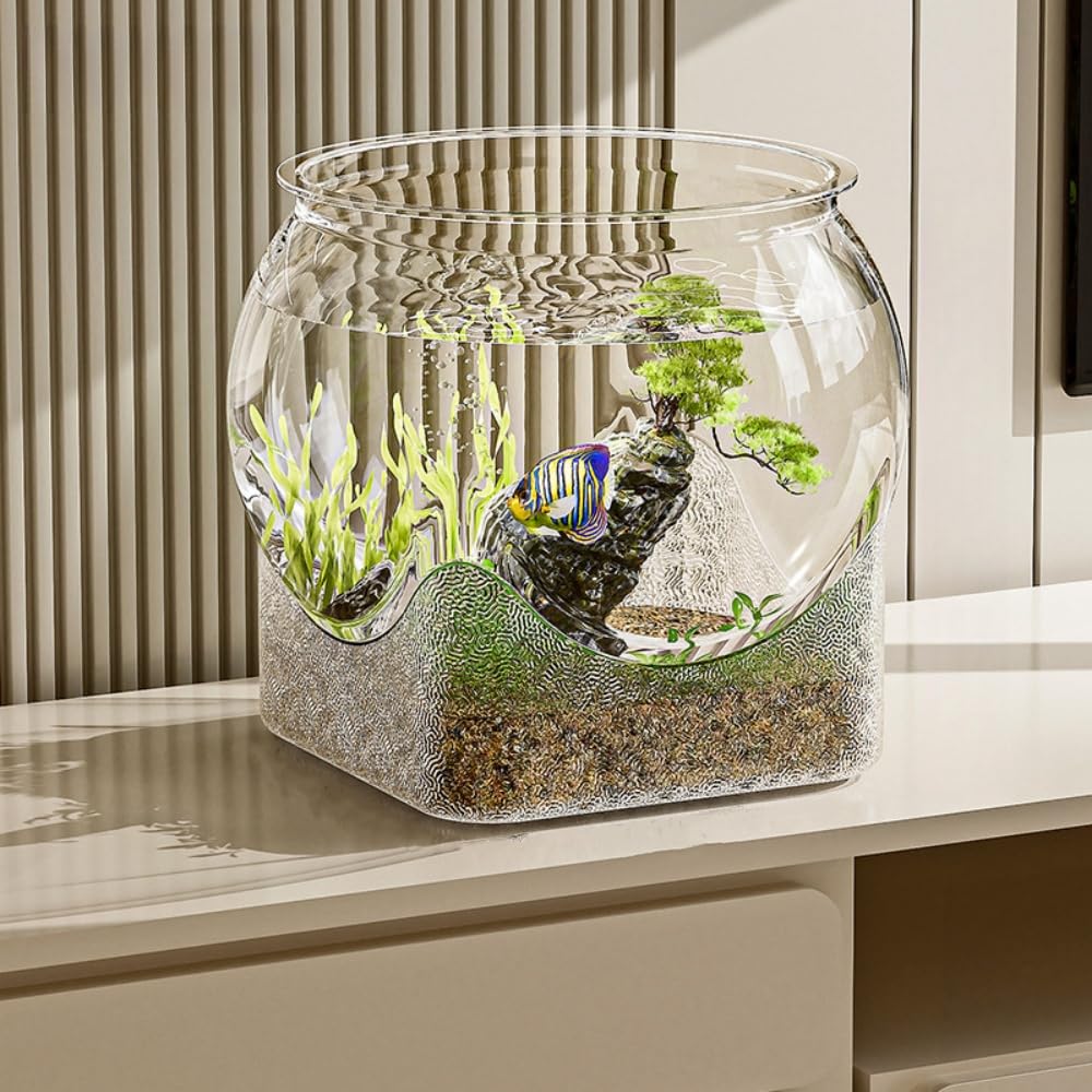 金魚鉢 透明 卓上 水槽 ミニ 小型 プラスチック 花瓶 観葉植物 リビング オフィス 自宅 インテリア 飾り 持ち運び便利 軽量 大容量