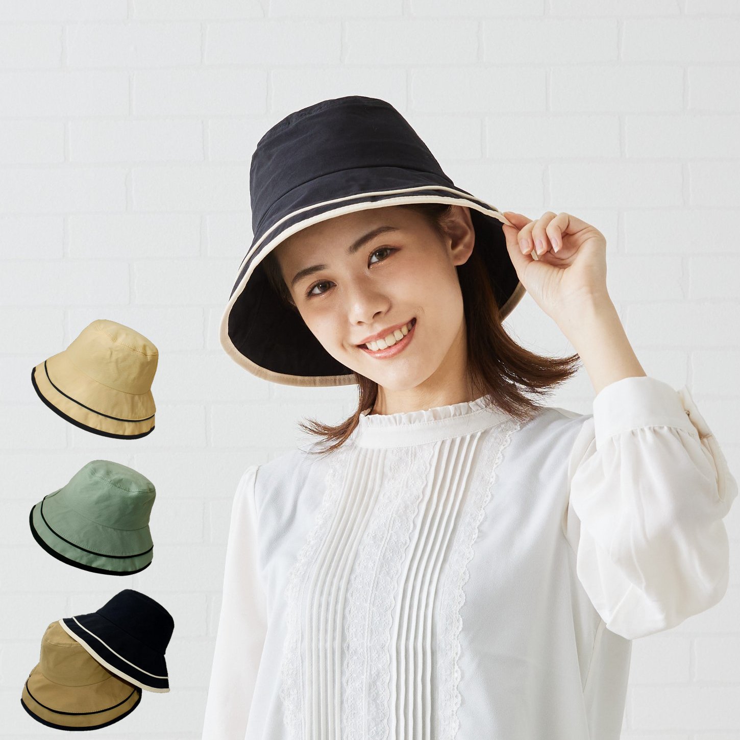 ＊CLF-50143＊『￥3980以上送料無料』 マリンバケットハット 春夏帽子 無地 フリーサイズ マリン おしゃれ かわいい 韓国風 キャップ 紫外線対策 日焼け対策 UV対策 日よけ 日焼け防止 リゾート 海 ビーチ フェス 小顔効果　公園 散歩 運動会