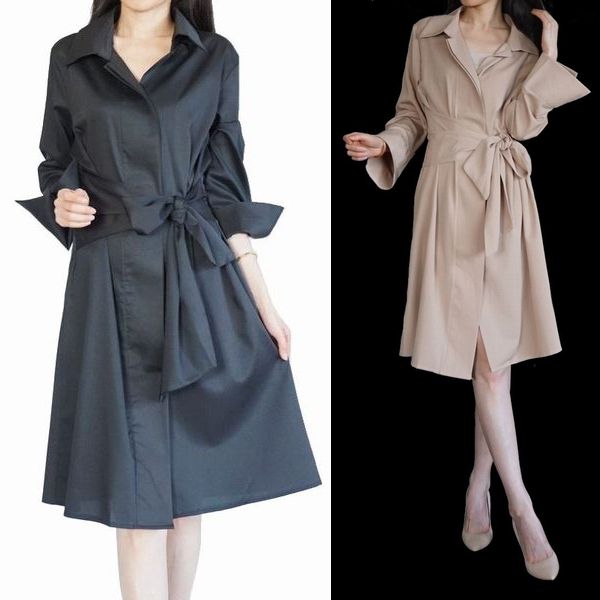 【2点よりどり1万円対象】ワンピース 春 きれいめ ワンピース ウエストリボン シャツワンピース ゆったり おしゃれ シャツワンピース エレガント きれいめ オフィス オシャレ 抜け感 かわいい