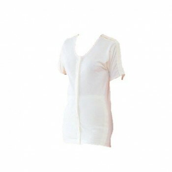 神戸生絲 婦人前開両肩腕開5分袖 L No.54 オフホワイト