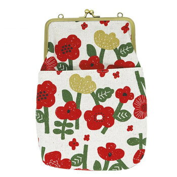 大西賢製販 Ripple がま口2WAY ショルダーバッグ 北欧花柄 レッド GA27-A030