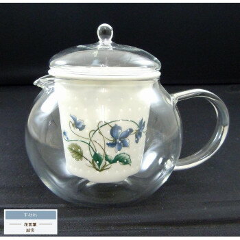 有田焼 セランドグラス おしゃれポット 洋柄シリーズ すみれ FC550C