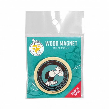 スヌーピー 75周年 丸型マグネット (グリーン) SN500GR