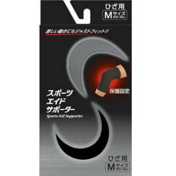 ピバンナー スポーツエイドサポーター ブラック ひざ M