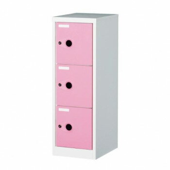 フリーボックス(シリンダー錠) 1列3段 ピンク FB3-P