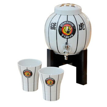 猛虎焼酎サーバーセット コップ2個付 白 SYO-24