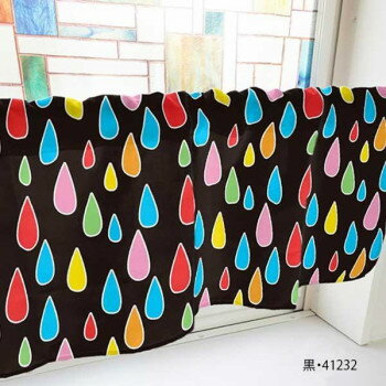 カフェカーテン 雨 800×450mm　黒・41232